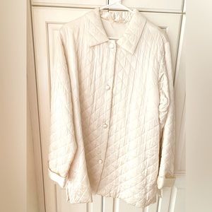Vintage Chambers white pajama pure silk full lined padded pockets unisex 1950s